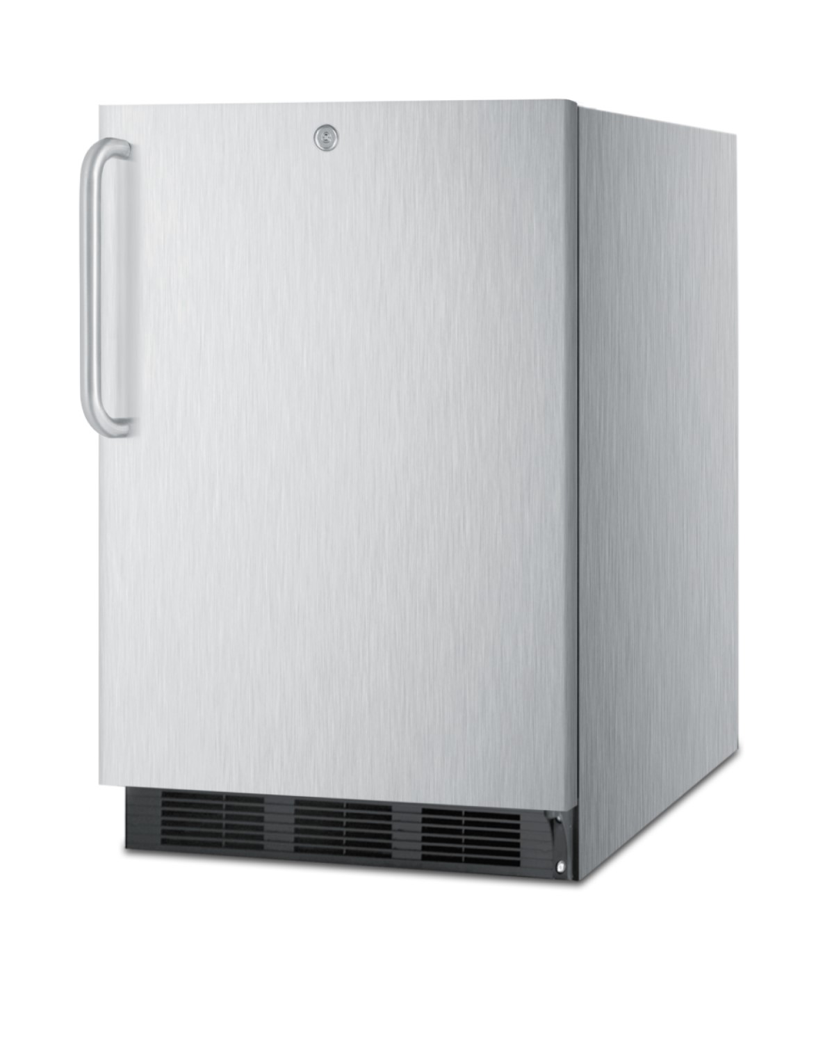 Commercial outdoor all-refrigerator for built-in or freestanding use, with a complete stainless steel exterior